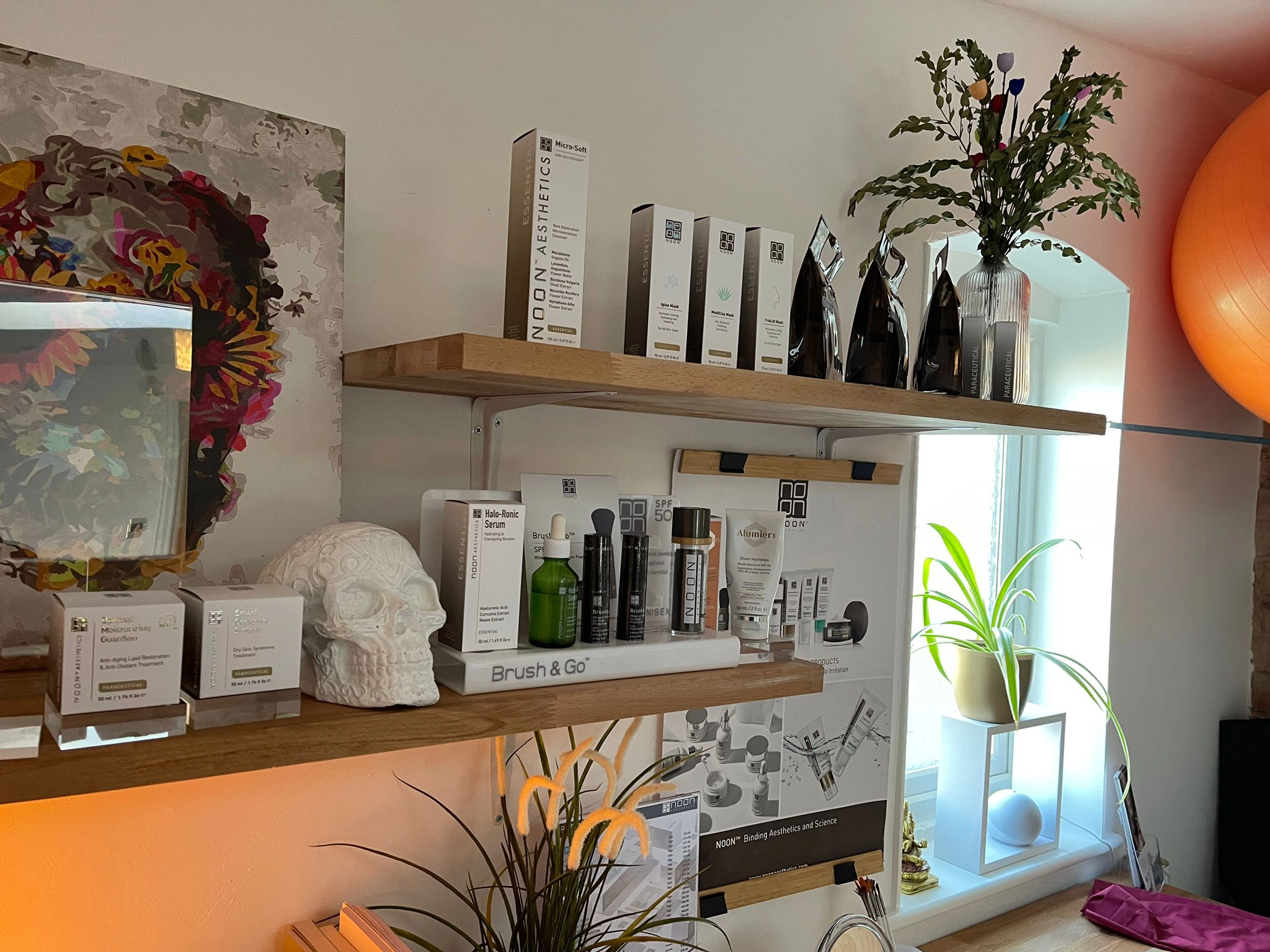 Skin Care Product display at Northampton Osteopaths